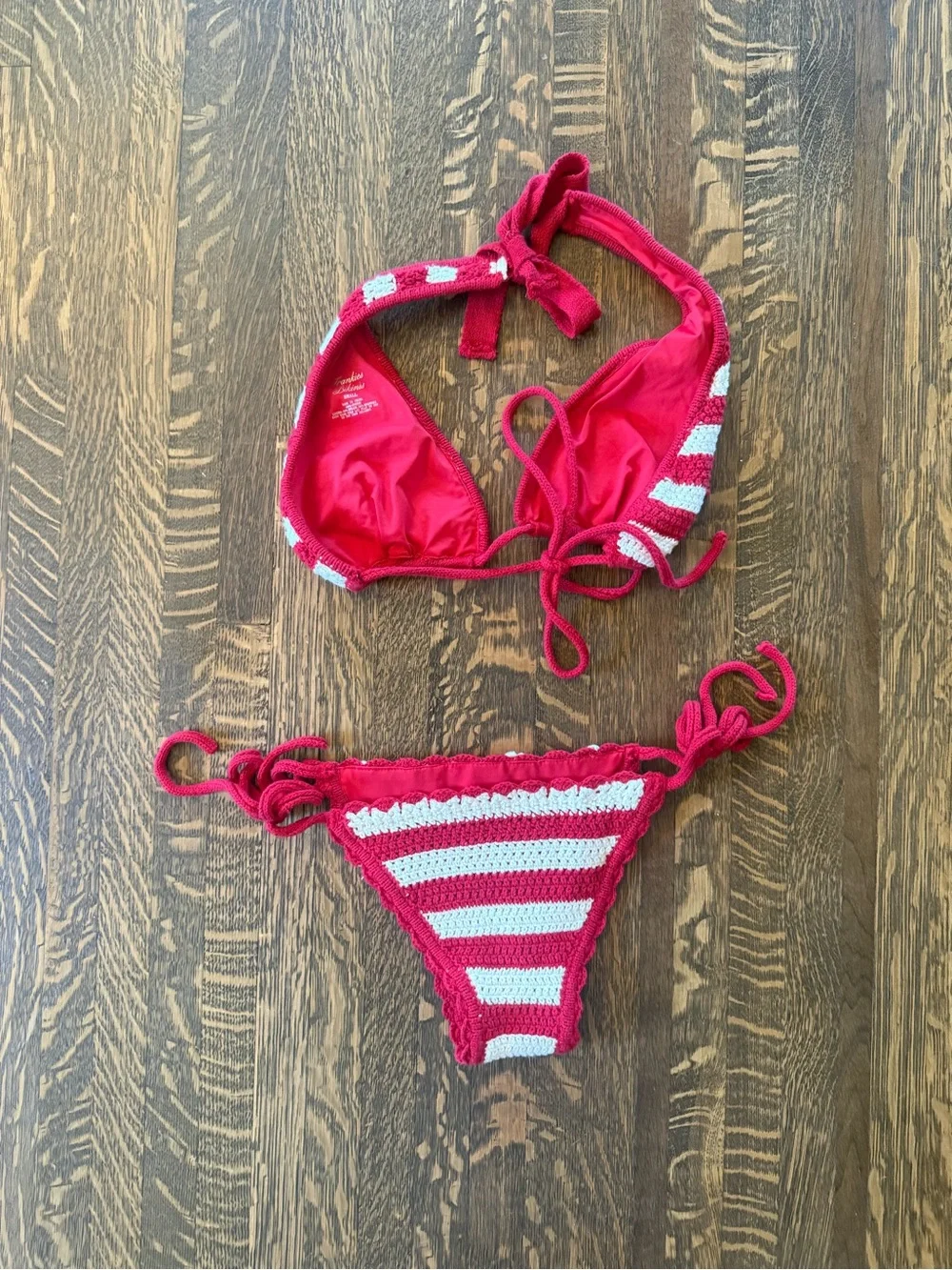 Frankie’s Bikinis Crochet Bikini Set- size small